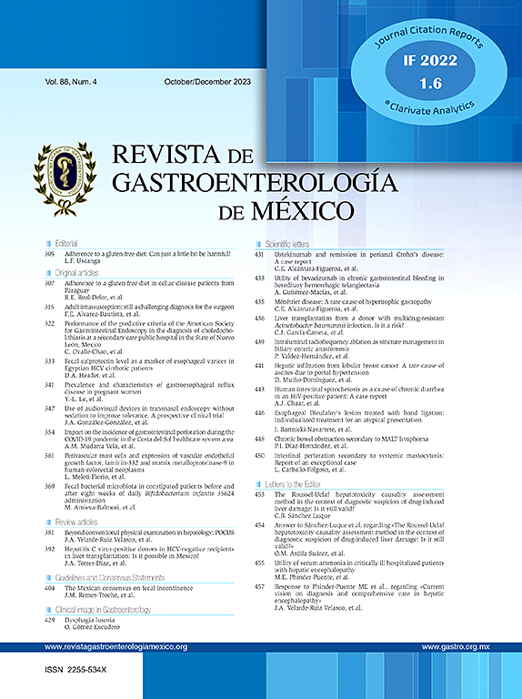 Go to journal home page - Revista de Gastroenterología de México (English Edition)